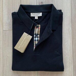 XL AUTHENTIC NWT BURBERRY MEN`S HARTFORD COTTON POLO T-SHIRT BLACK